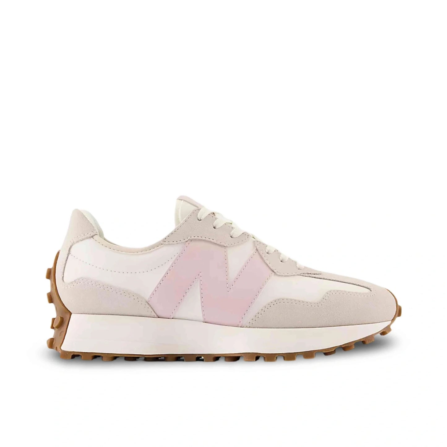 New Balance 327 in Moonbeam/Stone Pink.