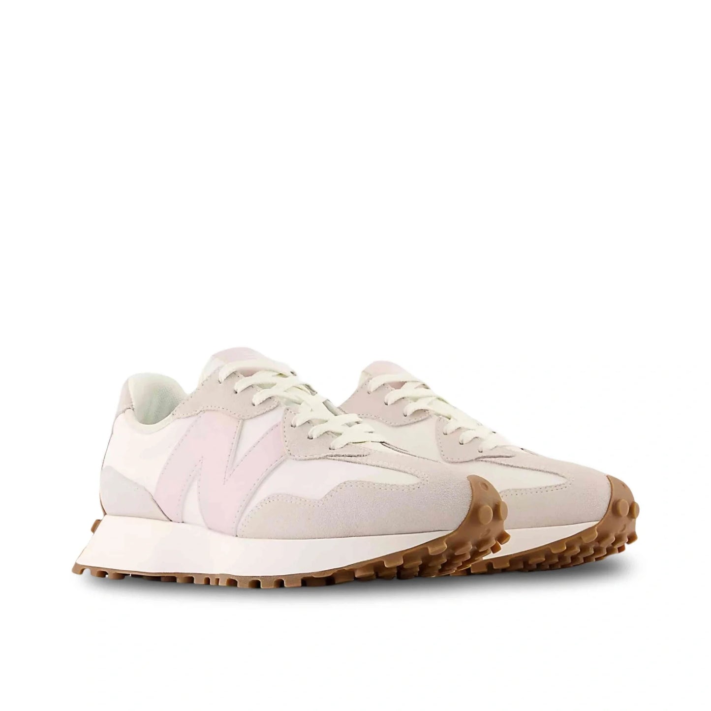 New Balance 327 in Moonbeam/Stone Pink.