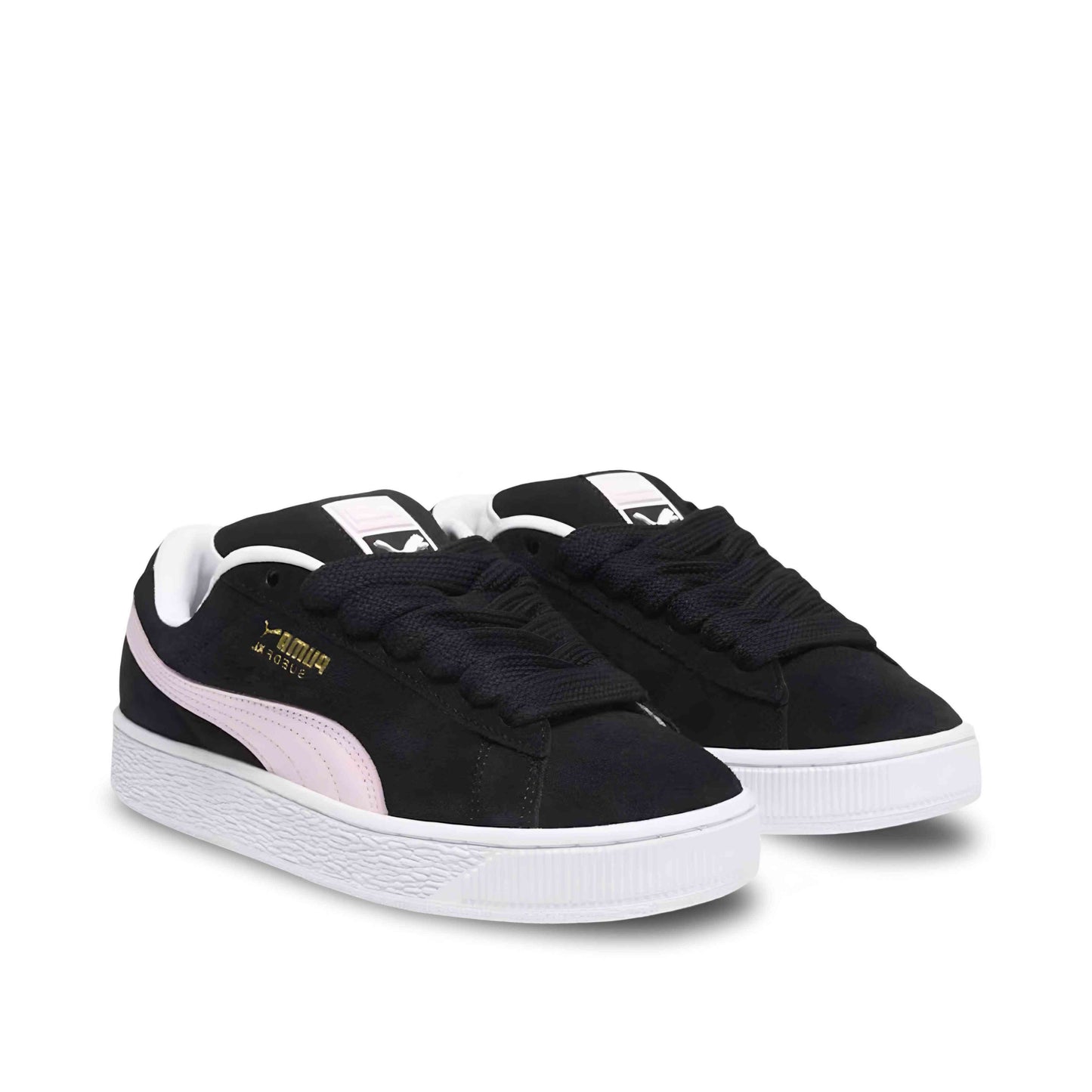 Pink and black Puma Suede XL.