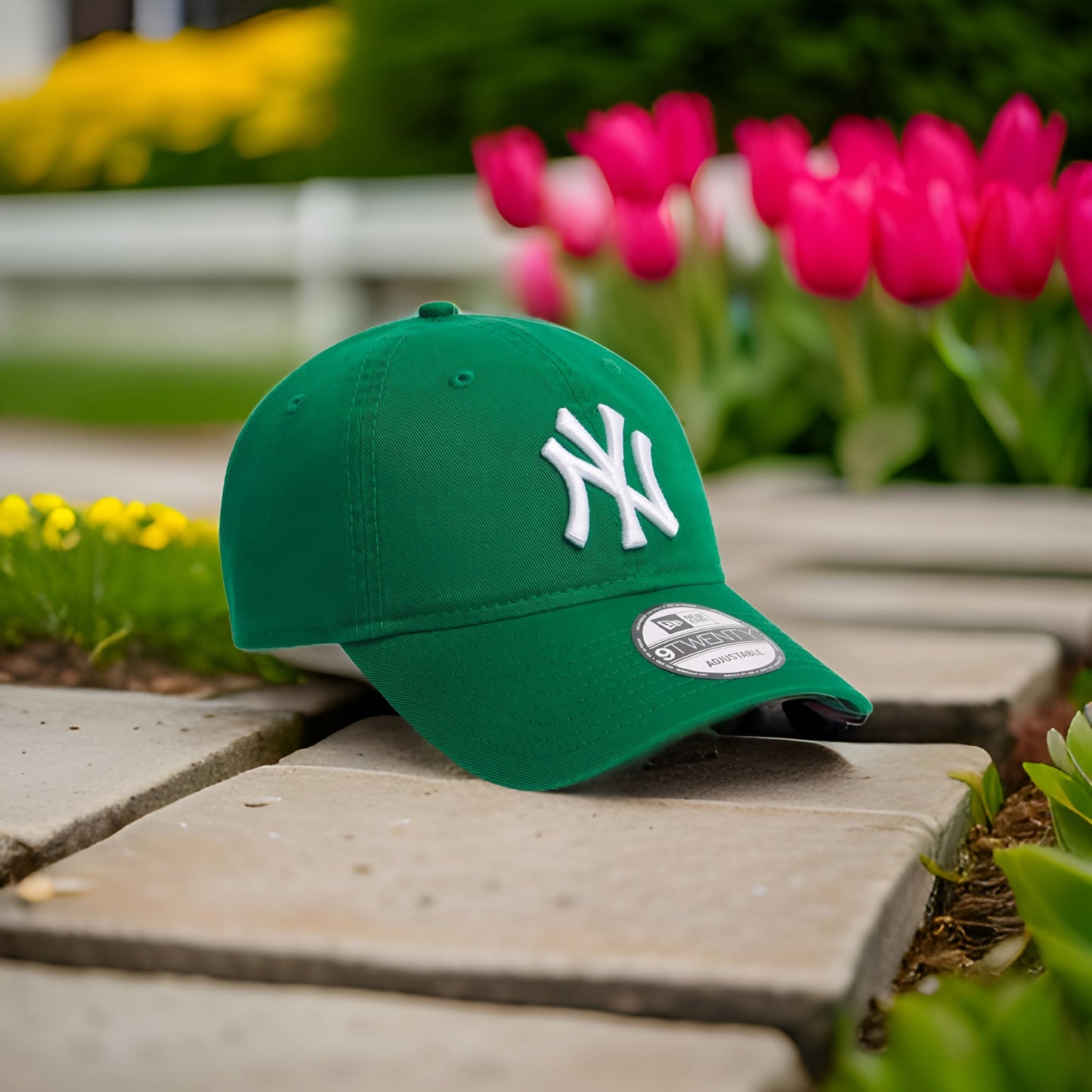 New York Yankees 9Forty adjustable cap in green and white.