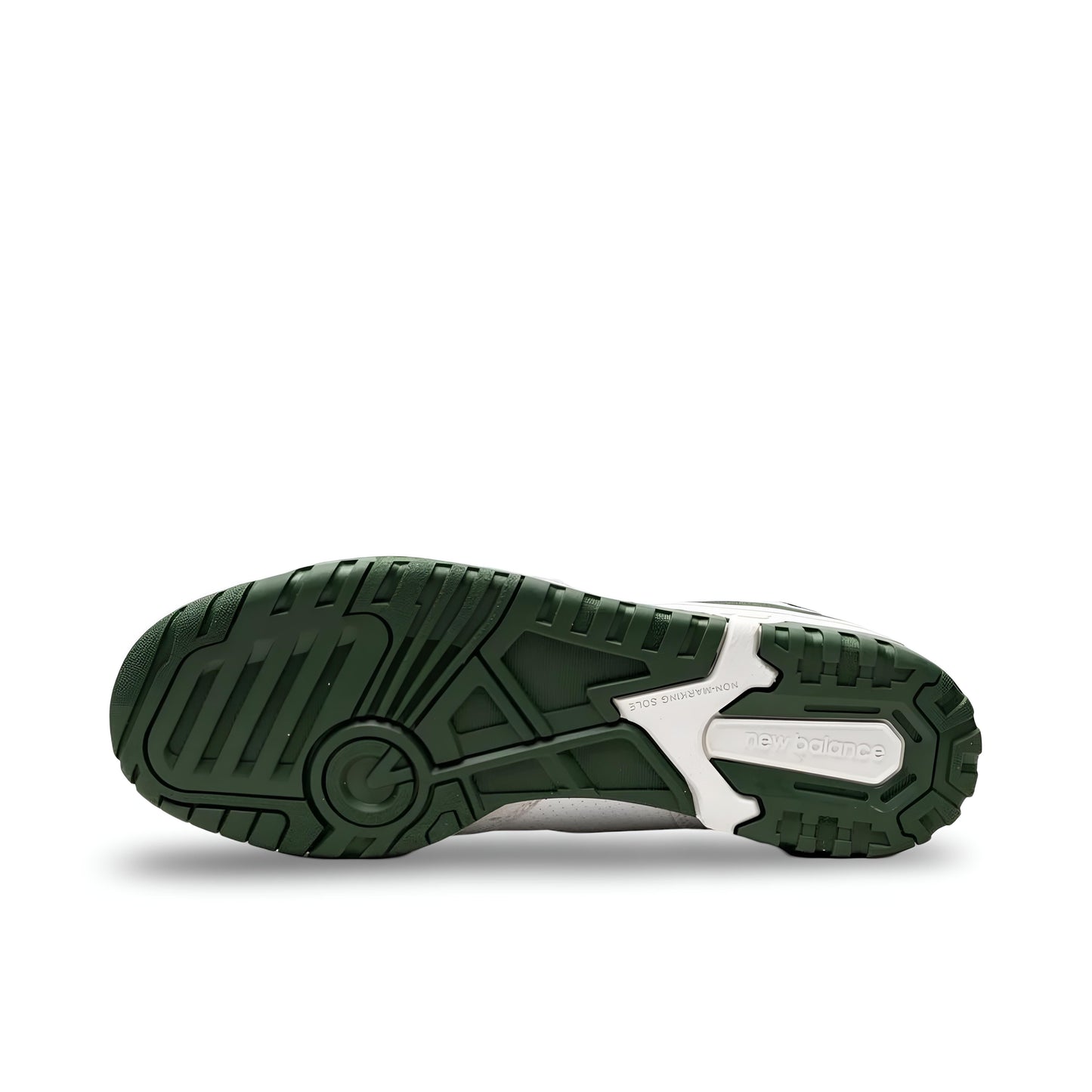 New Balance 550 sneakers in White/Team Forest Green.