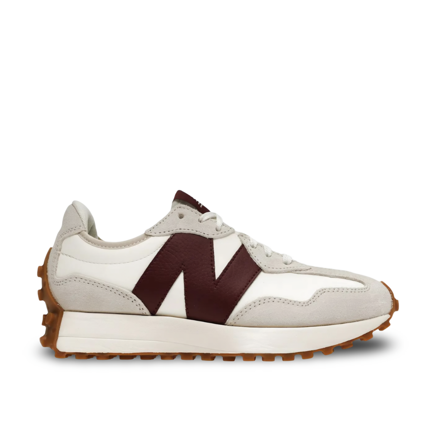 New Balance 327 Classic Burgundy in Moonbeam.