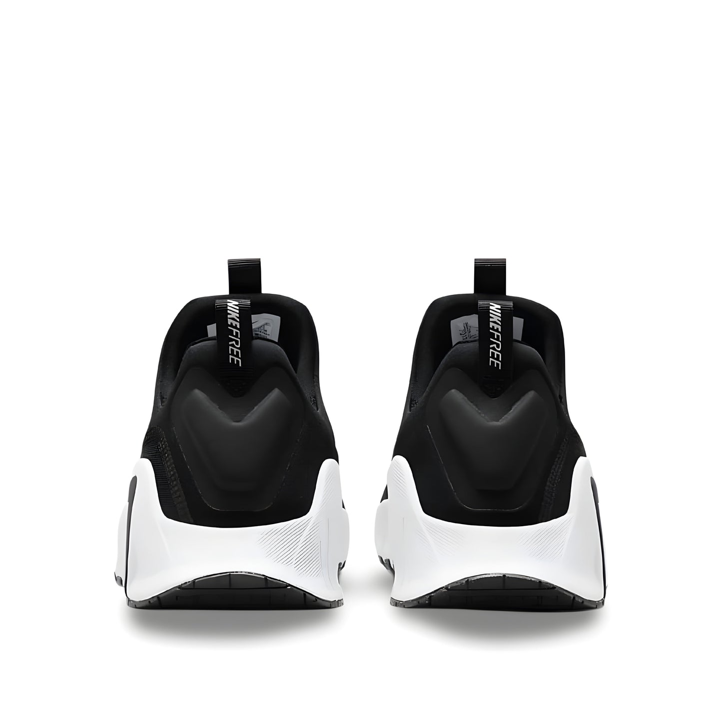 Nike Free Metcon 6 shoes in black and white.
