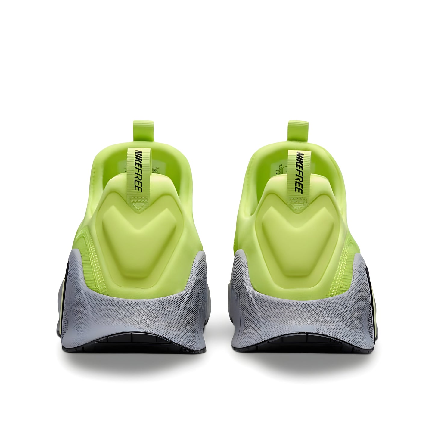 Nike Free Metcon 6 Shoes in Lemon Twist and Cement Grey.