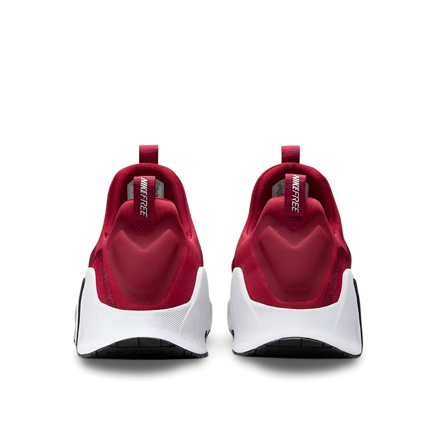Nike Free Metcon 6 shoes in red and white.