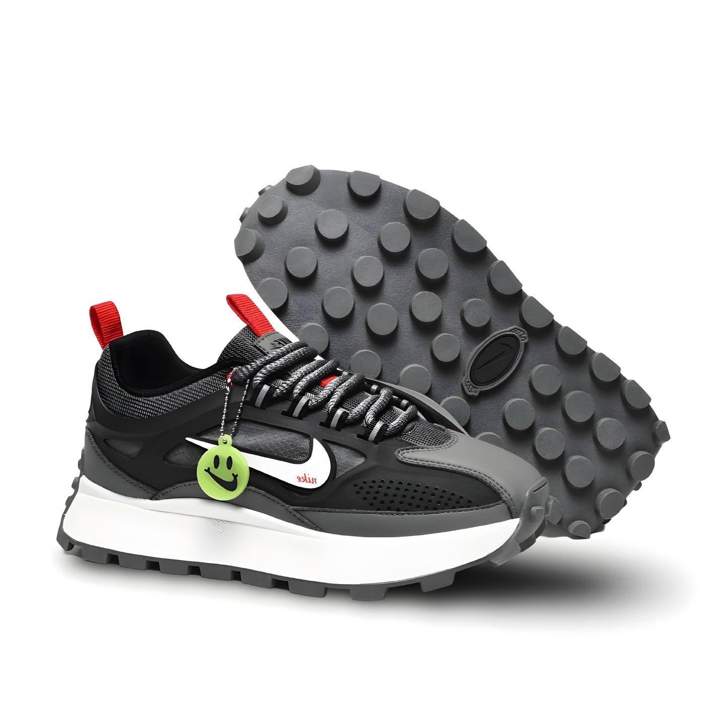 Nike Bailleli in black, gray, white, and red.