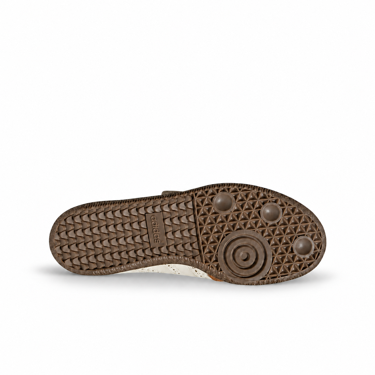 Bottom view showing the dark gum tread on the Adidas Samba Jane Summer Glow