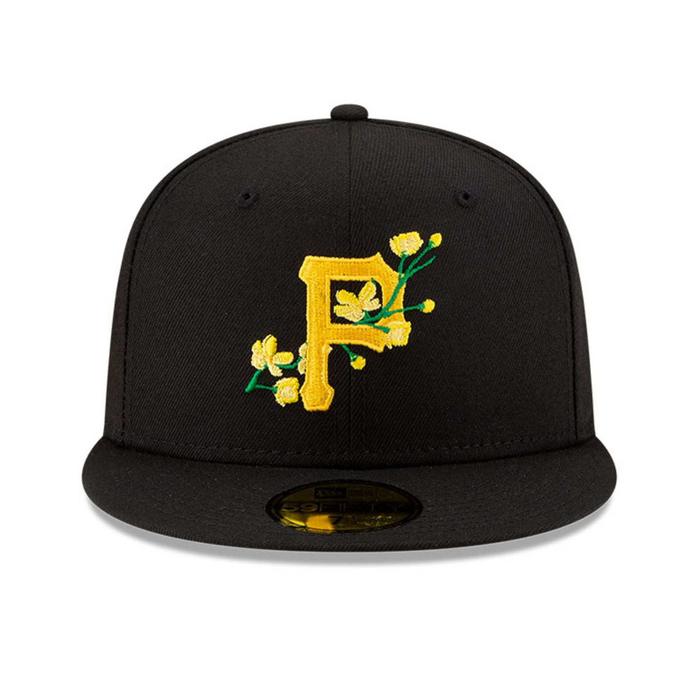 Pittsburgh Pirates MLB 59FIFTY Fitted Cap with Black Bloom Side Patch.