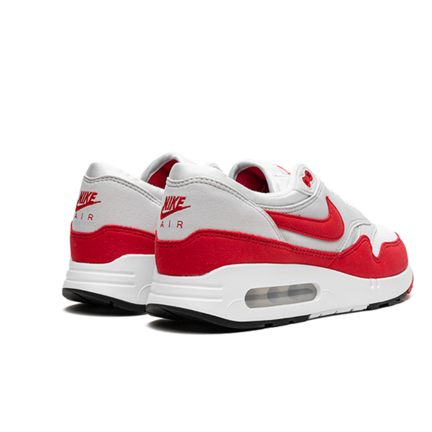 Nike Air Max 1 '86 Big Bubble in White/University Red/Neutral Grey.