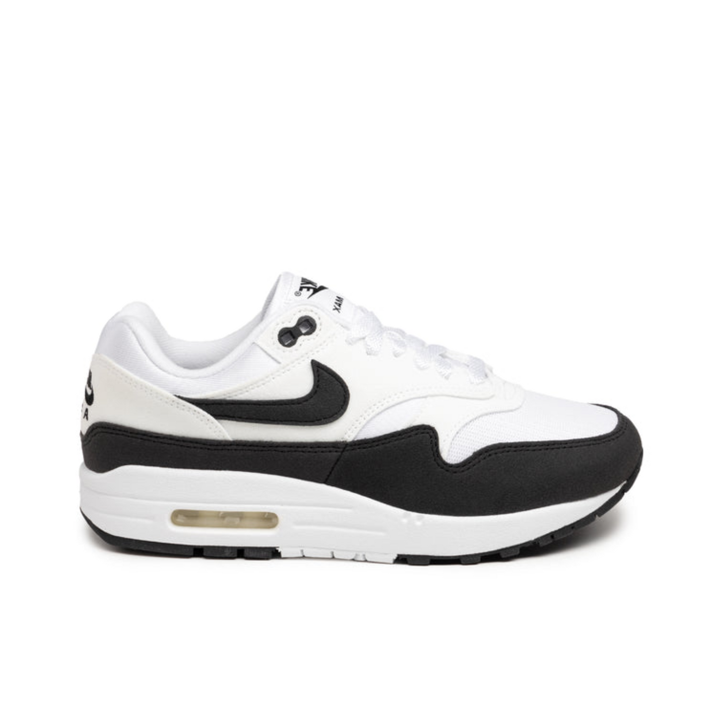 Nike Air Max 1 in White/Black/Summit White.