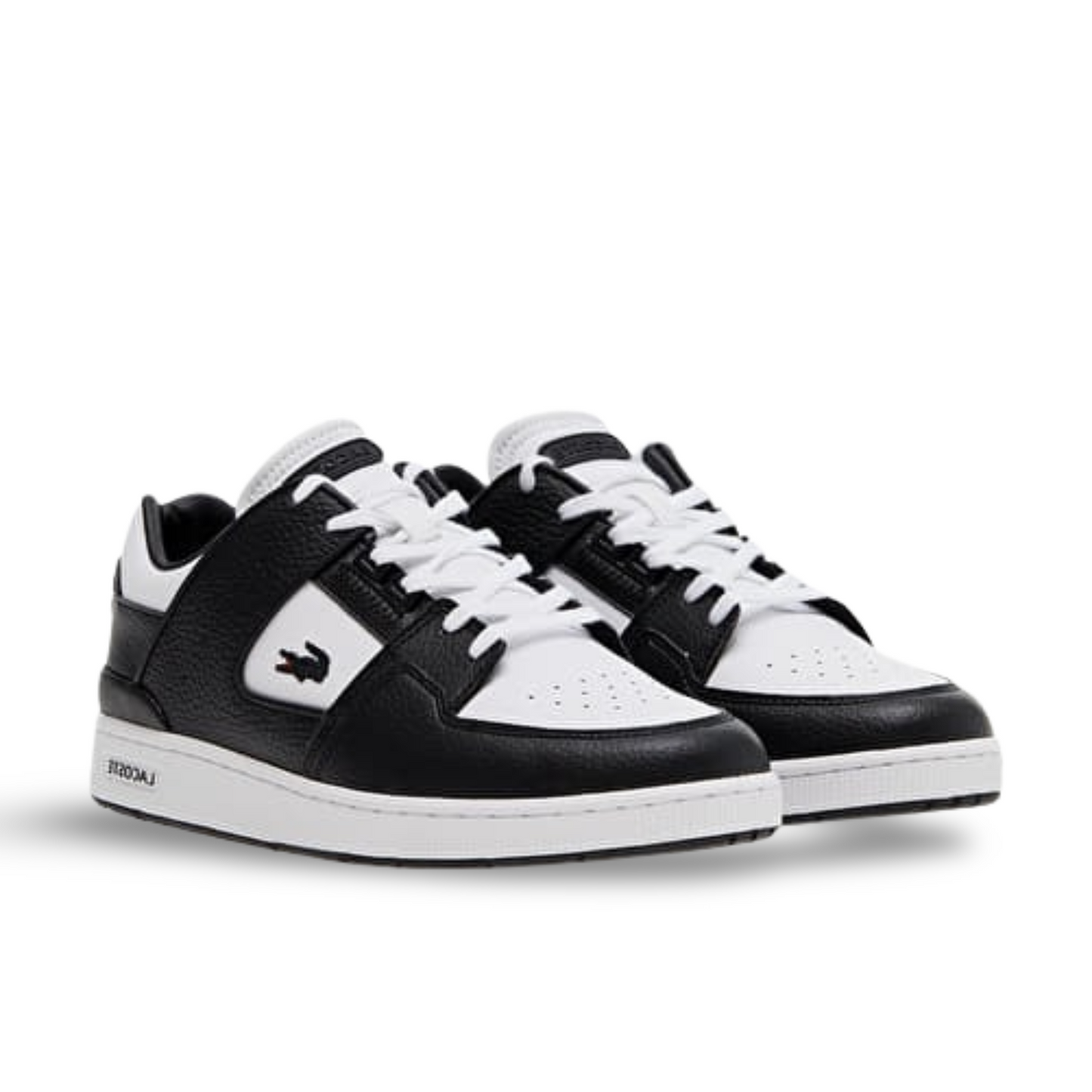 Lacoste Court Cage sneakers in white and black.
