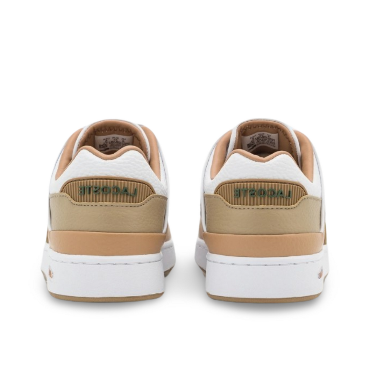 Lacoste Court Cage Athletic Shoe in Tan/White.