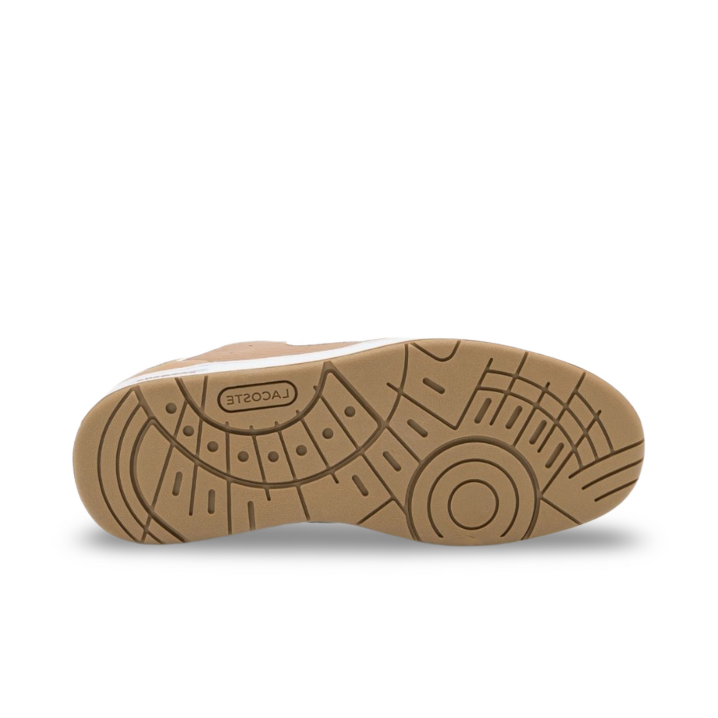 Lacoste Court Cage Athletic Shoe in Tan/White.