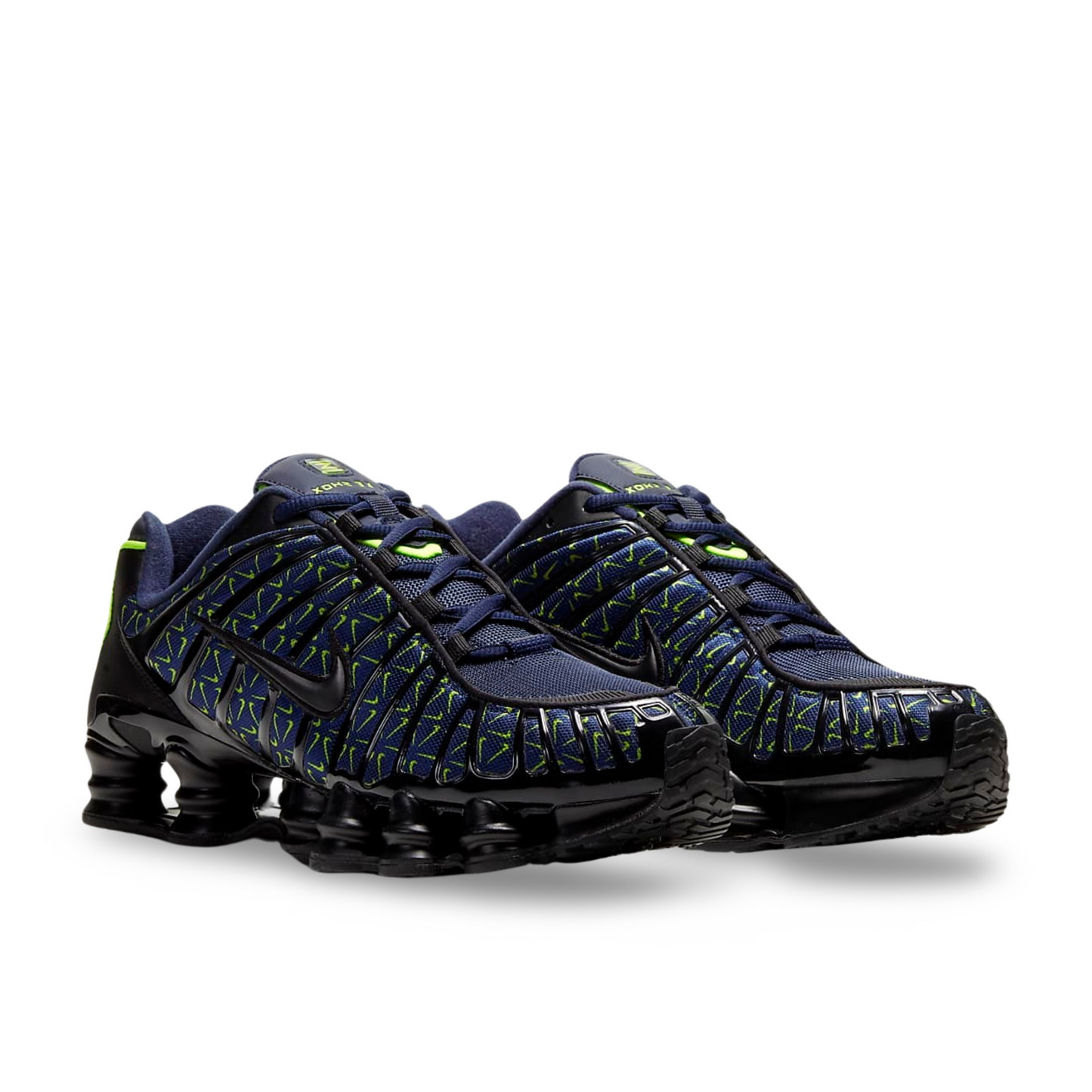 Nike Shox TL in Obsidian/Volt/Black.