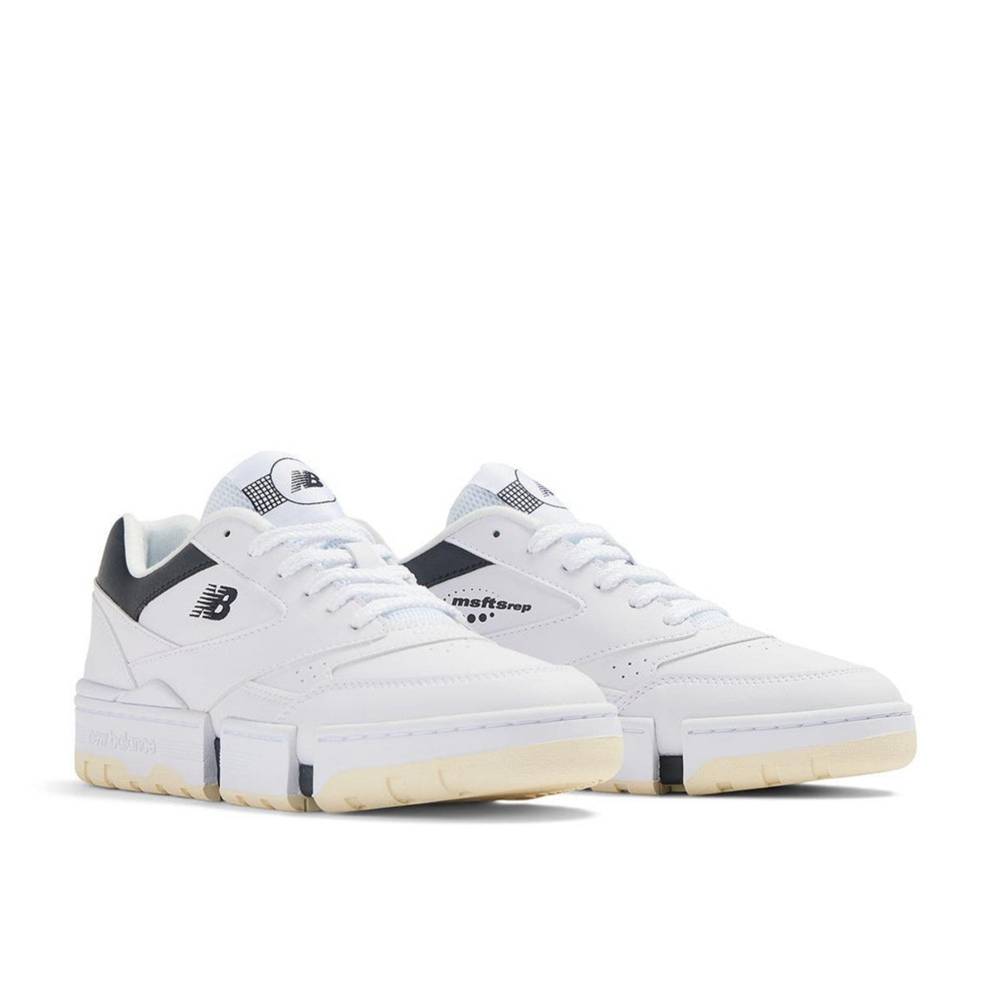 New Balance and MSFTSrep 0.01, white and black.