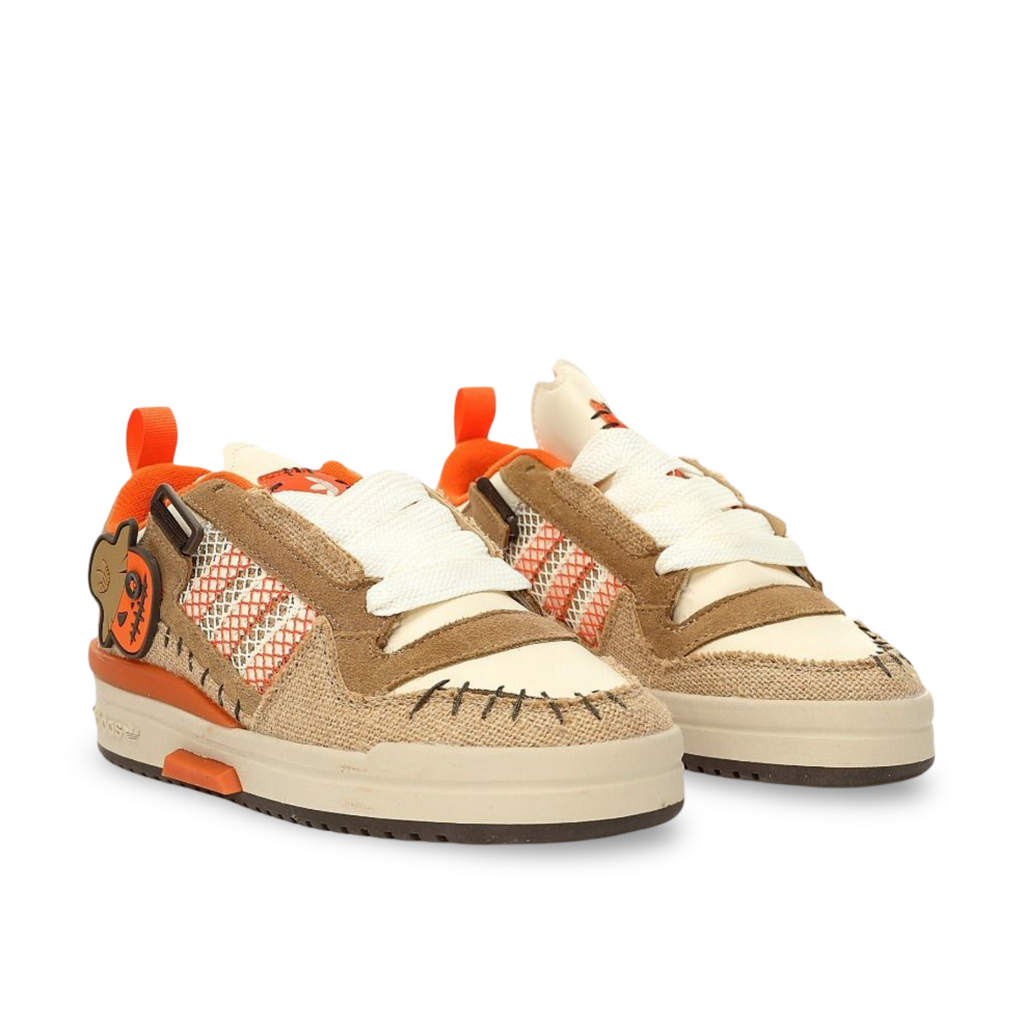 Adidas Forum Mod Low "Jack O'Lantern" in Light Brown/Off-White/Orange, unisex.