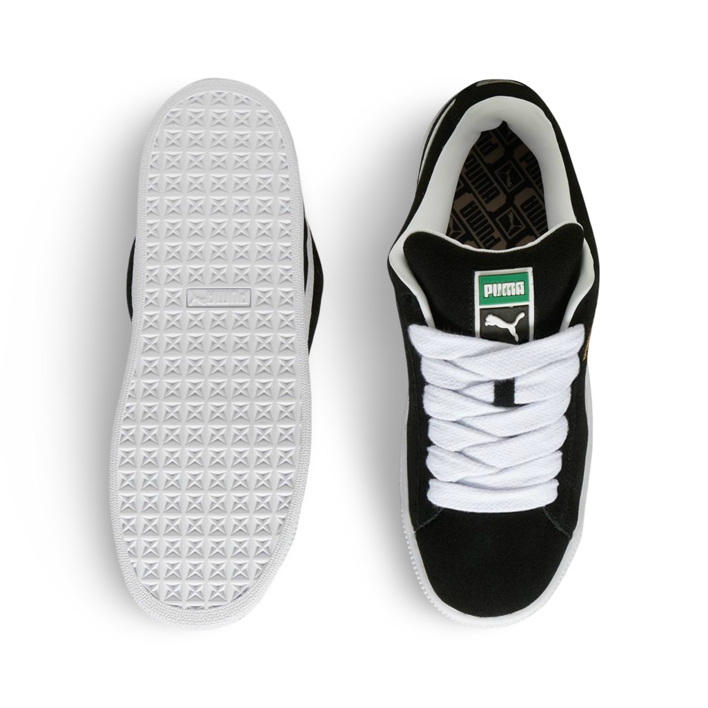 Puma Suede XL Unisex Sneakers in Black and White.