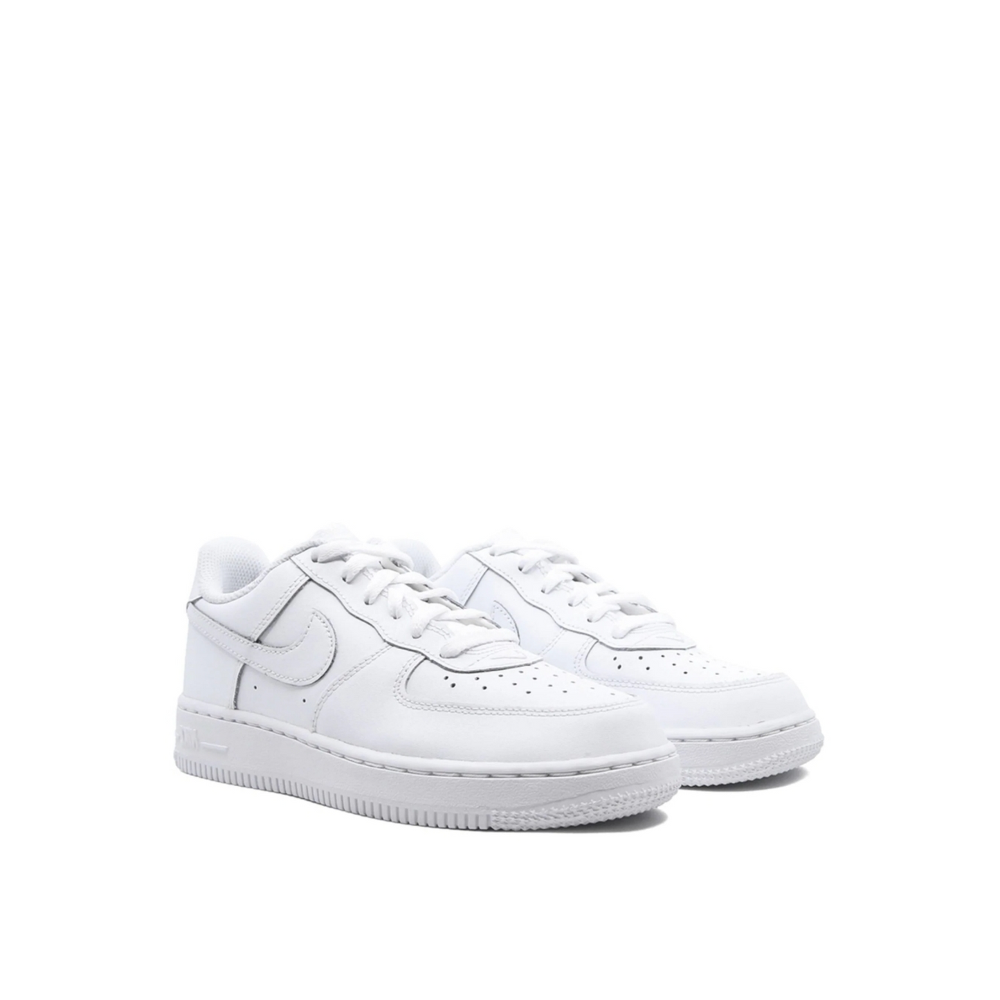 Nike Air Force 1s for kids, white.