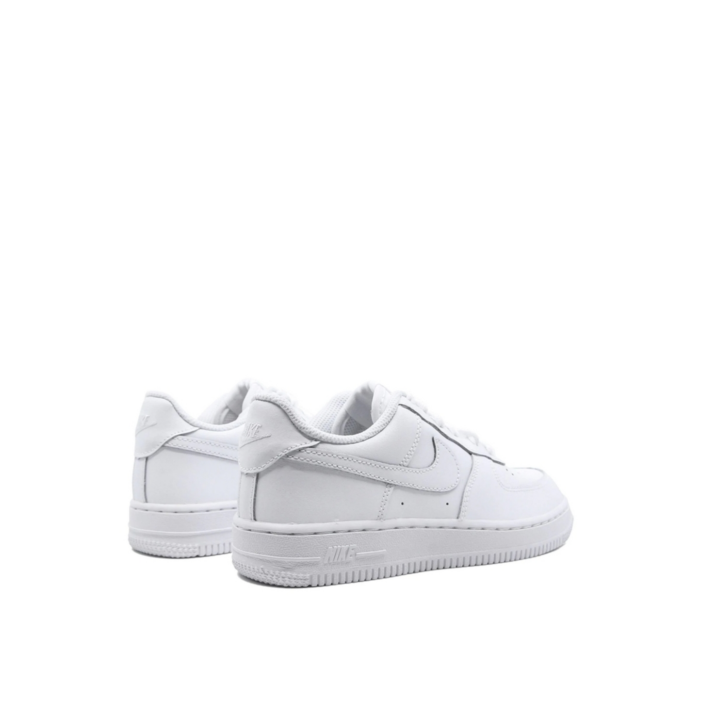 Nike Air Force 1s for kids, white.