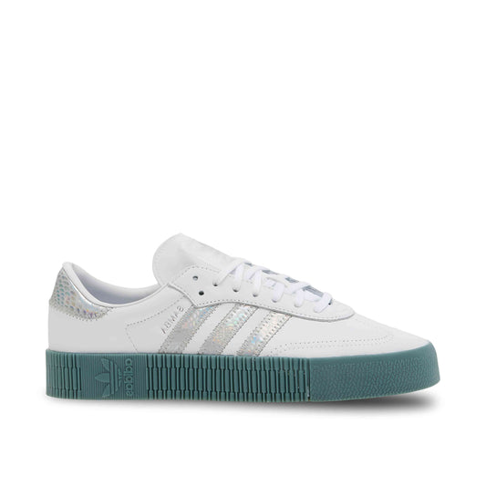 Adidas Samba Rose women's shoe in mermaid blue.