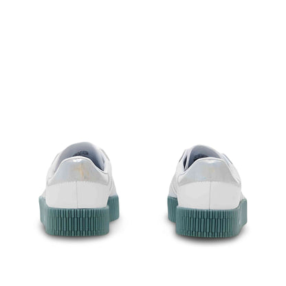Adidas Samba Rose women's shoe in mermaid blue.