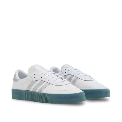 Adidas Samba Rose women's shoe in mermaid blue.