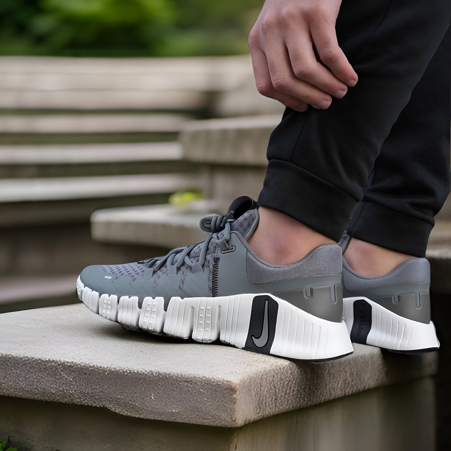 Nike Free Metcon 5 in Smoke Grey.