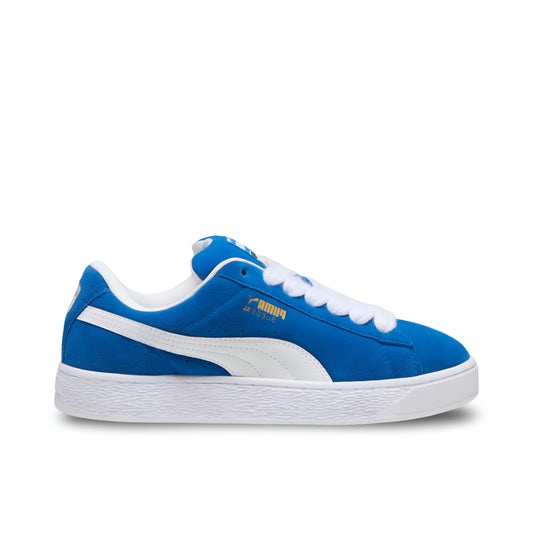 Puma Suede XL trainers in blue and white.