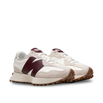 New Balance 327 Classic Burgundy in Moonbeam.