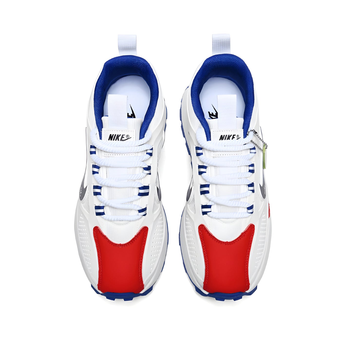 Nike Bailleli in white, red, blue, and black.