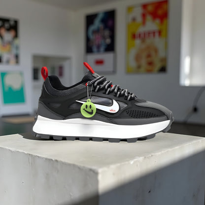 Nike Bailleli in black, gray, white, and red.