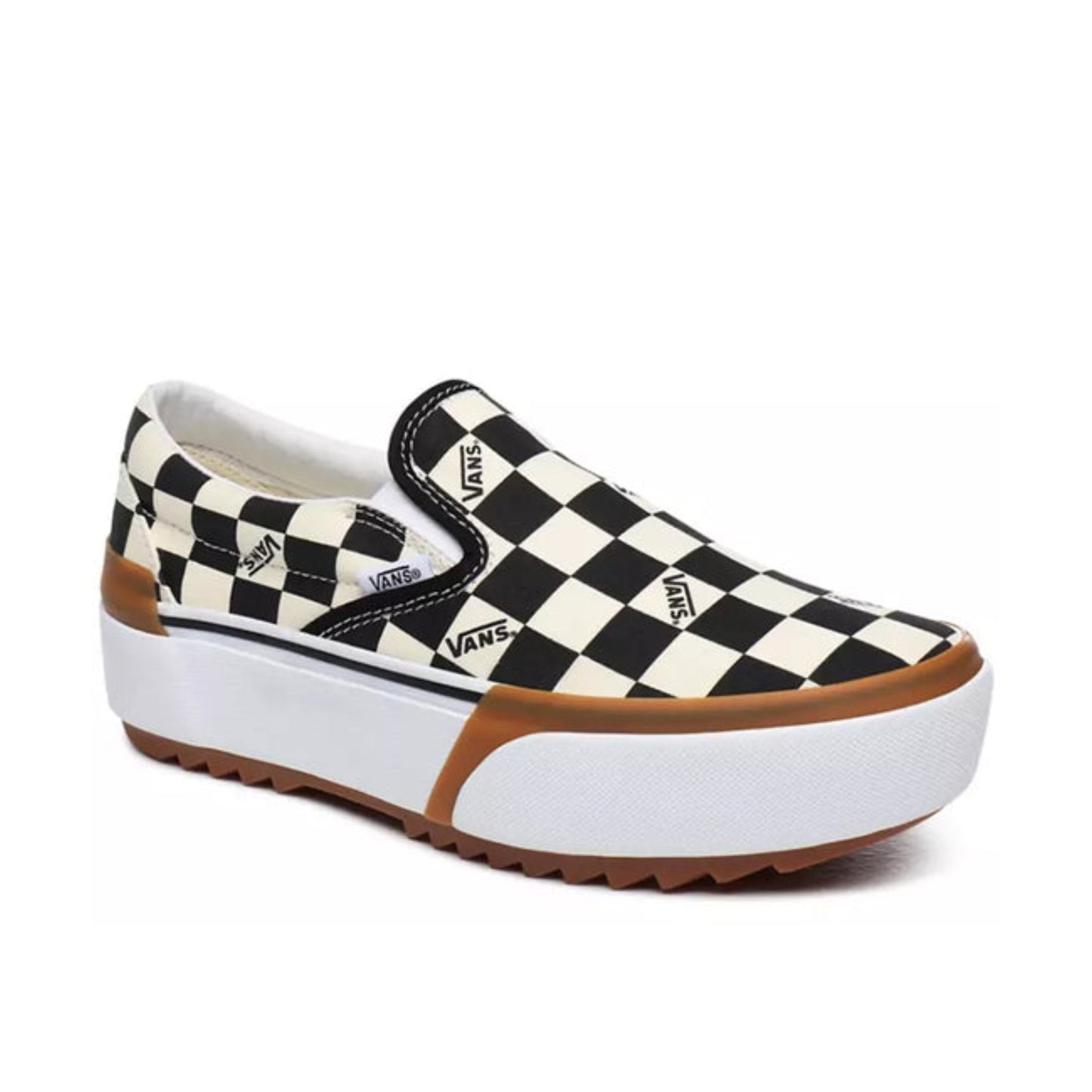 Vans Checkerboard Slip-On Stacked, Multi/True White.