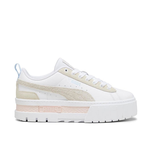 Puma Mayze Mix Sneakers in White/Alpine Snow.