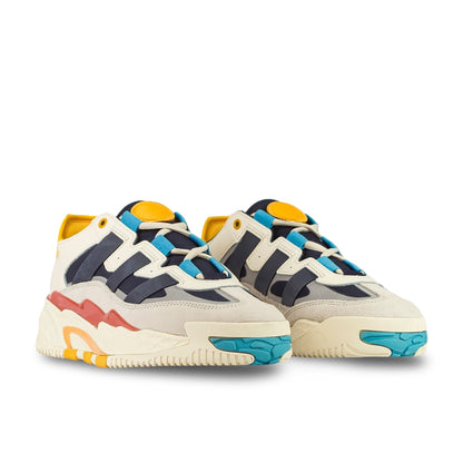 Adidas Niteball in Cream White and Cyan.