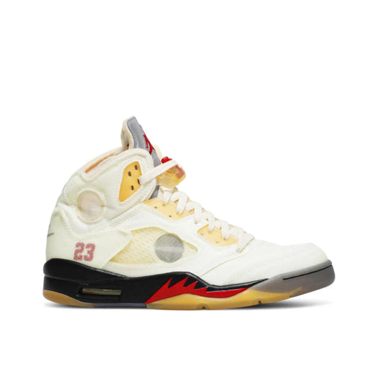 Off-White x Air Jordan 5 SP, Sail colorway.
