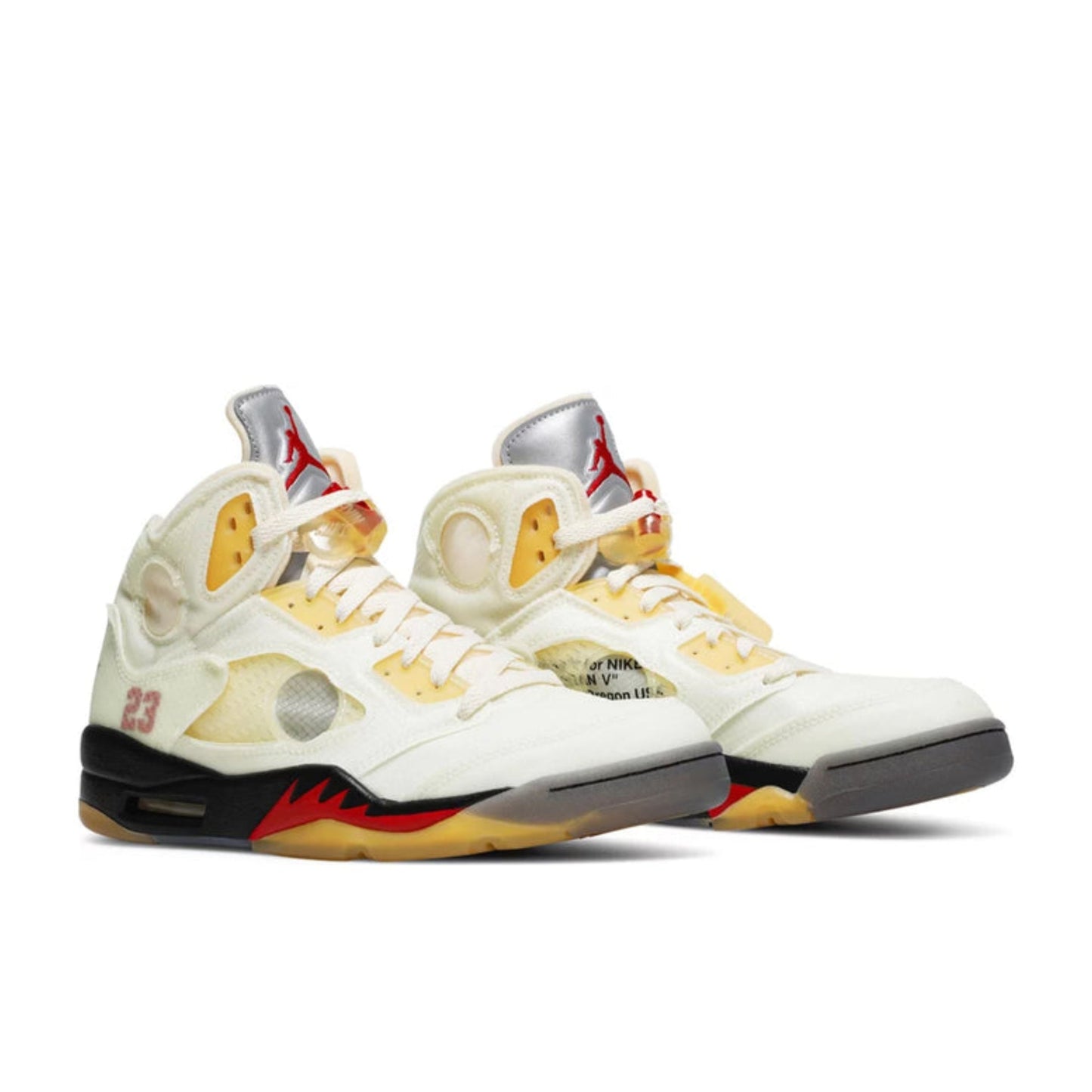 Off-White x Air Jordan 5 SP, Sail colorway.