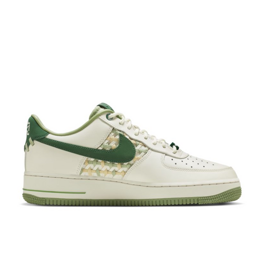 Nike Air Force 1 Low "NAI-KE" in a green woven.