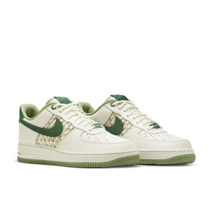 Nike Air Force 1 Low "NAI-KE" in a green woven.