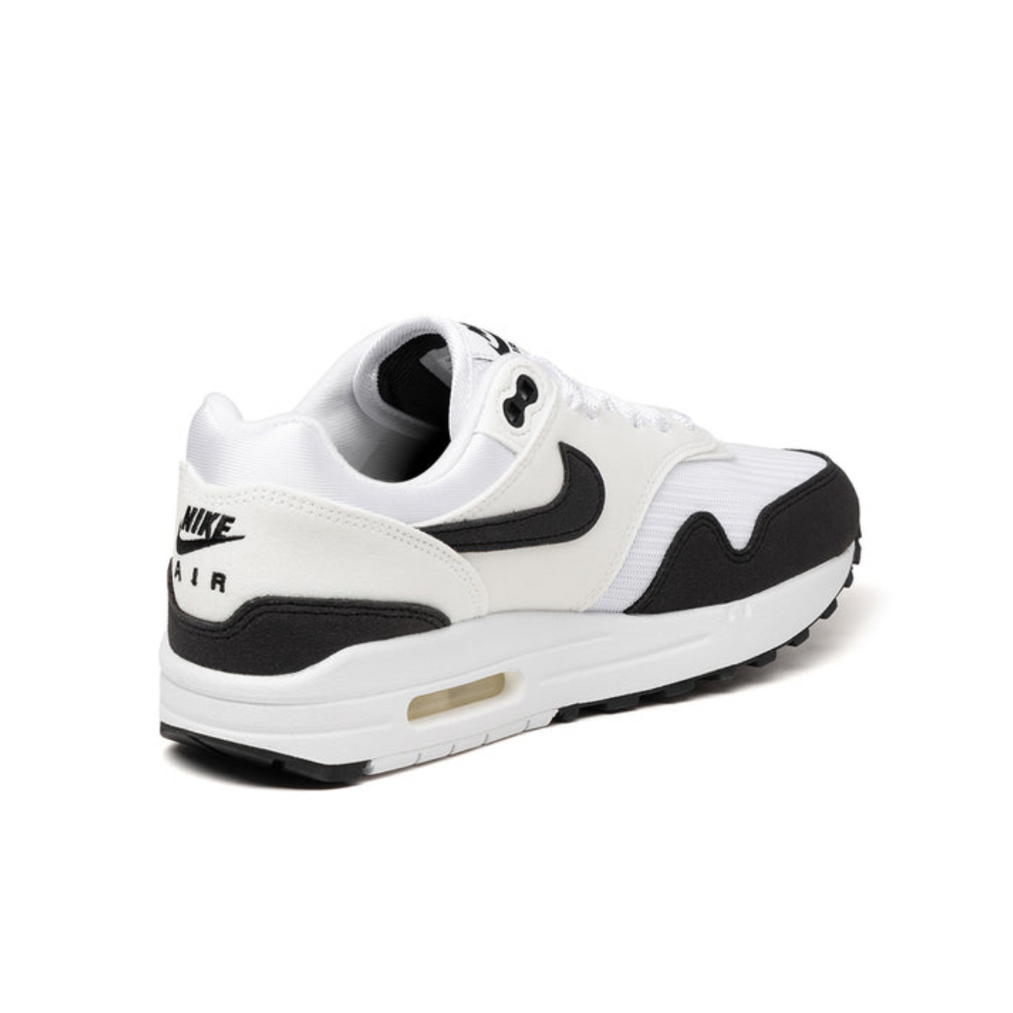 Nike Air Max 1 in White/Black/Summit White.