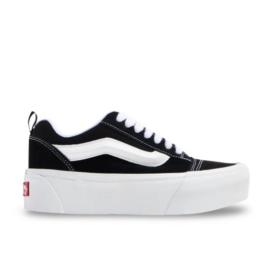Vans Women's Sk8-Hi Stacked Platform Sneaker in Black/White.