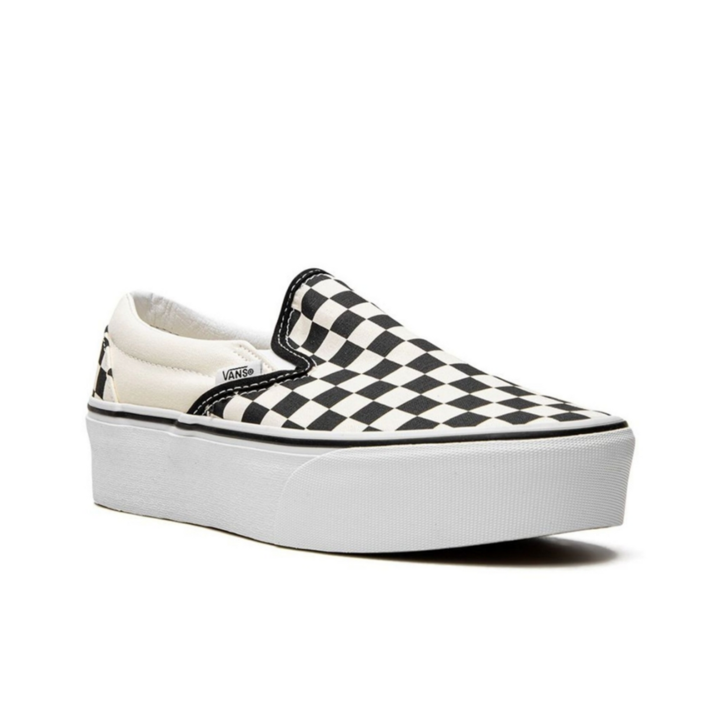 Vans Stackform Checkerboard Slip-Ons.