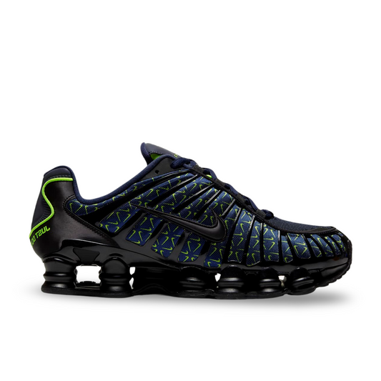 Nike Shox TL in Obsidian/Volt/Black.