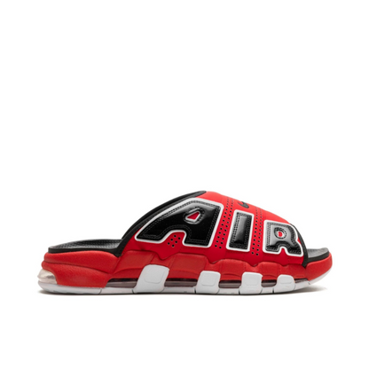 Nike Air More Uptempo "Bulls" slides.