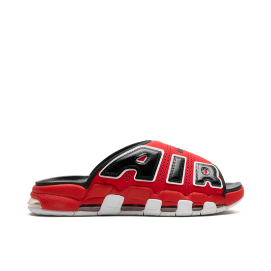 Nike Air More Uptempo "Bulls" slides.