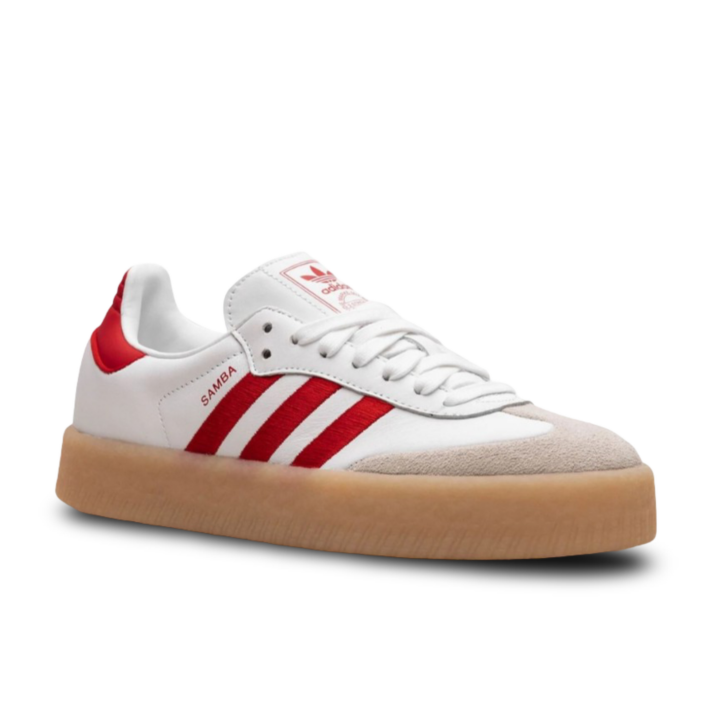 Adidas Samba Rose, White/Red colorway.