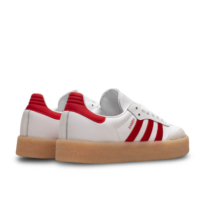Adidas Samba Rose, White/Red colorway.