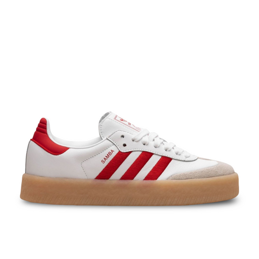 Adidas Samba Rose, White/Red colorway.