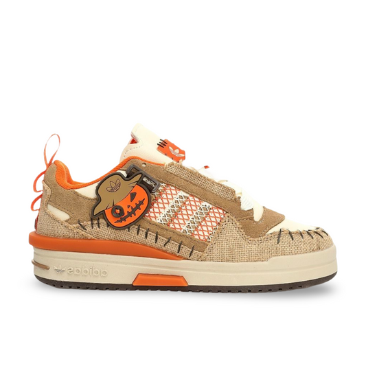 Adidas Forum Mod Low "Jack O'Lantern" in Light Brown/Off-White/Orange, unisex.